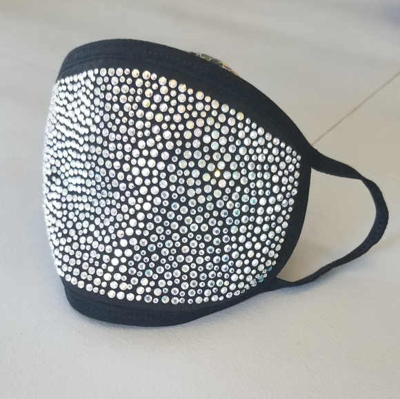 AB Rhinestone Face Mask - Picture 3 of 3